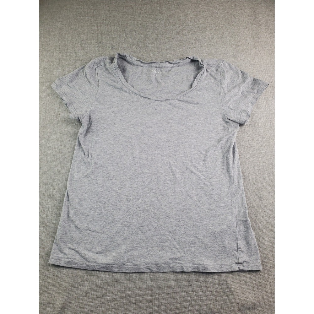 Quince Modal Scoop Neck Tee T Shirt Women Medium Gray Short Sleeve